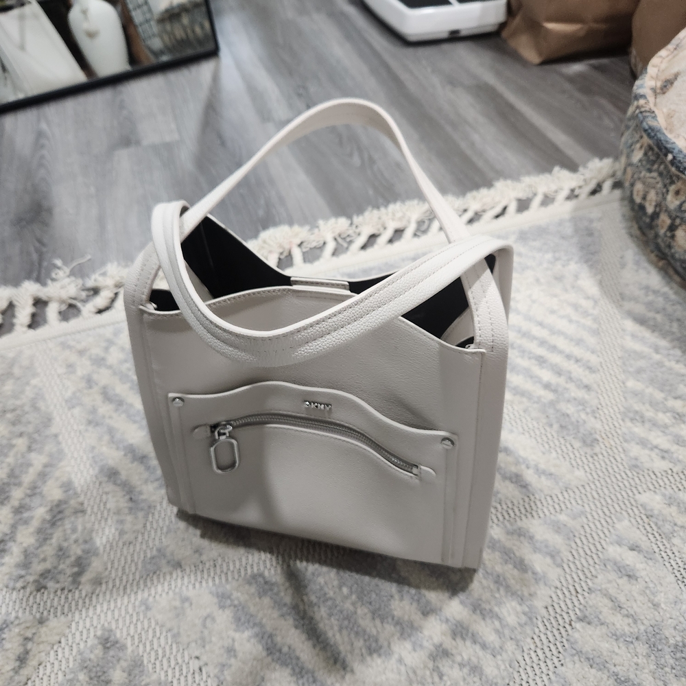 DKNY Cream Shoulder Bag with Front Pocket